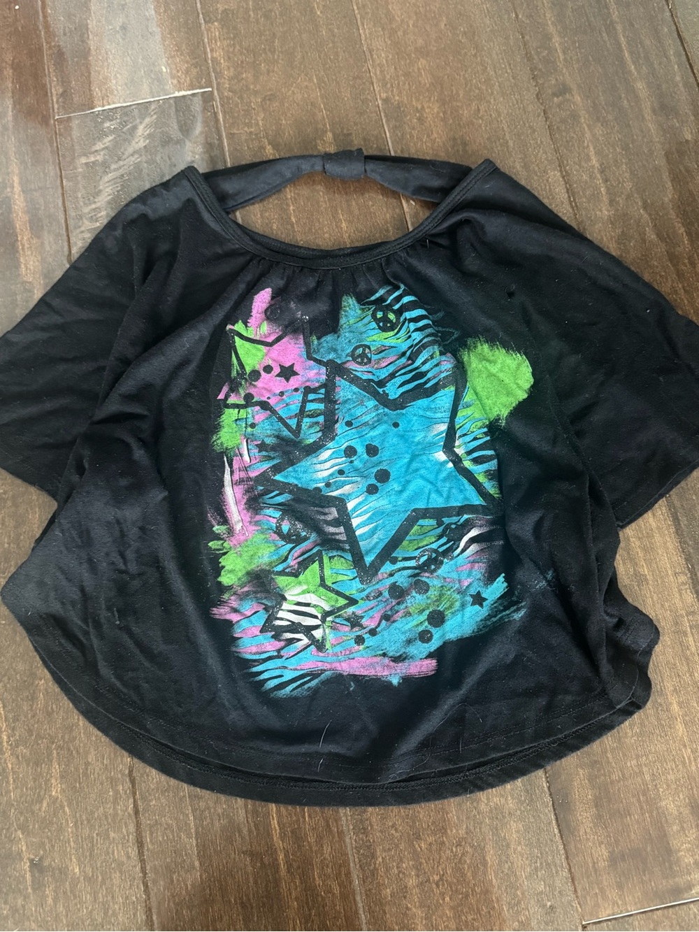 George Black Short Sleeve Tee with Neon Star Graphic